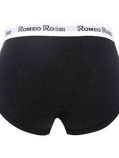 Хлопковые брифы на контрастной резинке черного цвета Romeo Rossi RTRR367-2